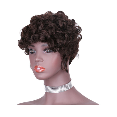 Remy Hair Brazilsche Haarmaschine hat lockige, vorgeplückte Perücken für schwarze Frauen gemacht