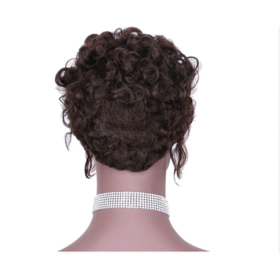 Remy Hair Brazilsche Haarmaschine hat lockige, vorgeplückte Perücken für schwarze Frauen gemacht