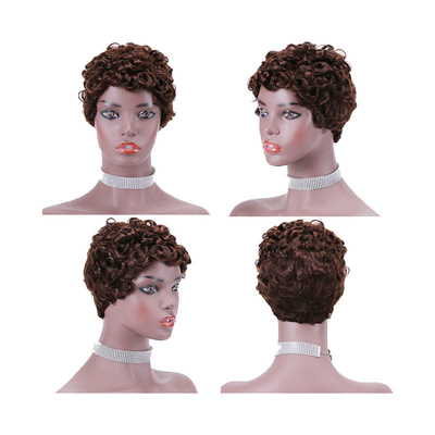 Remy Hair Brazilsche Haarmaschine hat lockige, vorgeplückte Perücken für schwarze Frauen gemacht