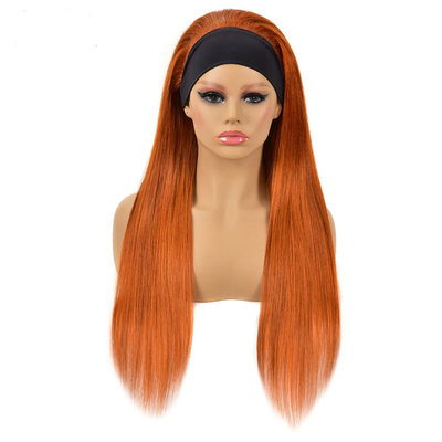 Gingerfarbene Kopfband Perücken für schwarze Frauen Schnellversand Knochen gerade menschliches Haar