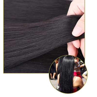Top-Haar für Damen Dunkelbraun, langwellenförmig, lockig, Seiden-Top-Clip für Frauen