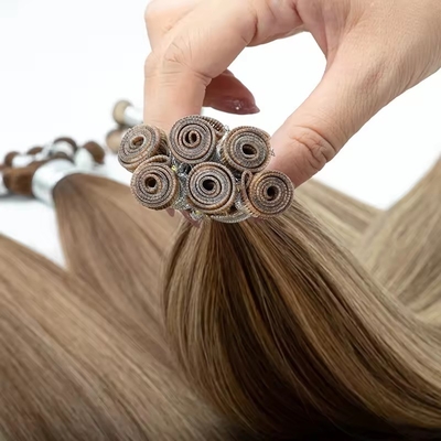 Doppel gezeichnet 100% menschliches Haar Genius Weft Trend russische dünne unsichtbare Haarverlängerungen
