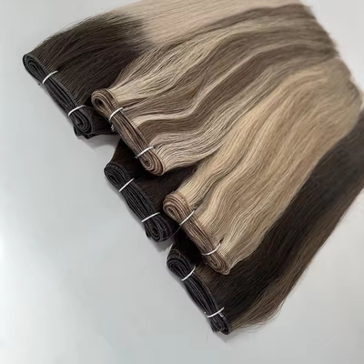 Doppel gezeichnet 100% menschliches Haar Genius Weft Trend russische dünne unsichtbare Haarverlängerungen