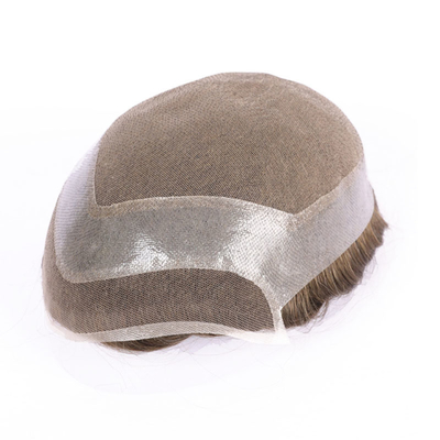 80% Lichtdichte Männer Toupee mit voller Handgebundener Technik und geradlinigem Stil