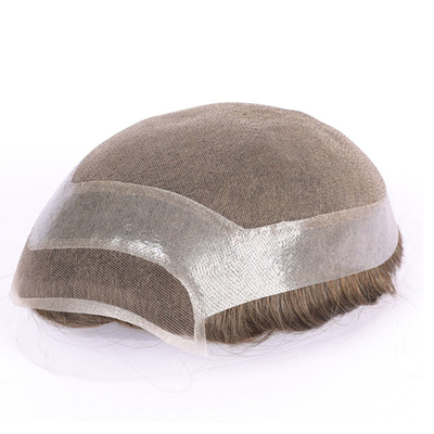 80% Lichtdichte Männer Toupee mit voller Handgebundener Technik und geradlinigem Stil