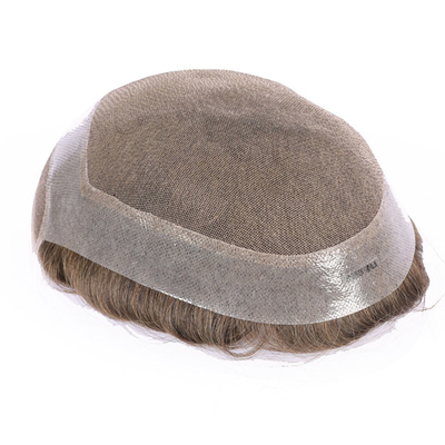 80% Lichtdichte Männer Toupee mit voller Handgebundener Technik und geradlinigem Stil