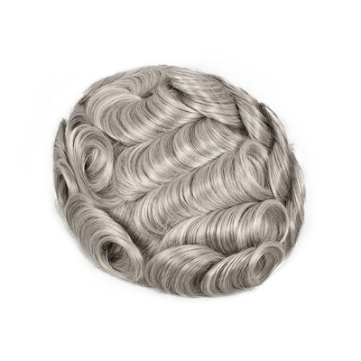 80% Lichtdichte Männer Toupee mit voller Handgebundener Technik und geradlinigem Stil