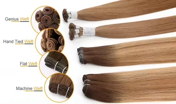 100% Remy-Haar Jungfrau Genius Weft Rohes menschliches Haar Bundle verschiedene Stile