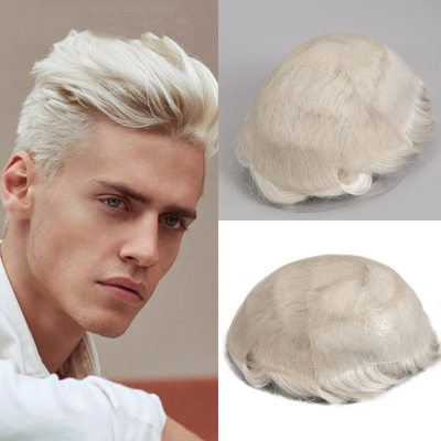 Rechte Toupee Design Russisch Hand gebunden Vollkopfhaut HD Spitze Mensch Haarsystem Perücke Jungfrau Haar