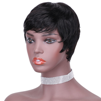 Custom Logo Raw Natural Short Pixie Cut Human Hair Perücke für und natürlich aussehen 250g-450g