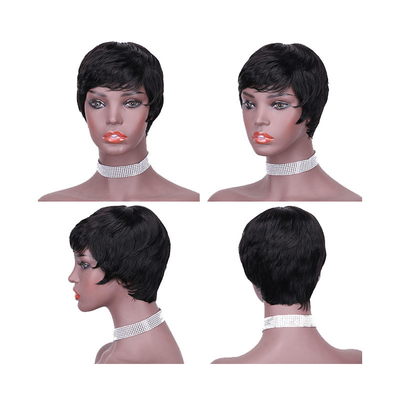 Custom Logo Raw Natural Short Pixie Cut Human Hair Perücke für und natürlich aussehen 250g-450g
