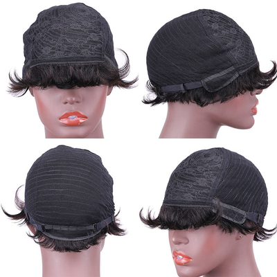 Custom Logo Raw Natural Short Pixie Cut Human Hair Perücke für und natürlich aussehen 250g-450g