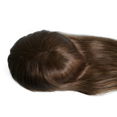 20 Inch Hellbraun Highlights Menschliche Remy Haare Toppers Brasilianische Haare Toupee Spitze PU Basis