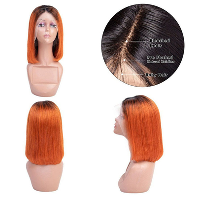 10-14 Zoll Knochen gerade 13*4 HD Spitze Frontale Roh Jungfrau 100% Peruanische Kurze Bob Menschenhaar Perücken