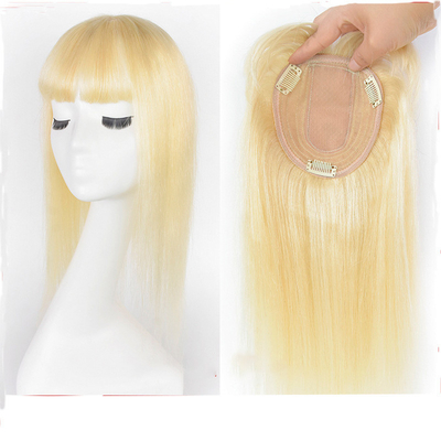 6x6 Handgebundene Topper Freier Teil Seiden Top Base Platin Blonde Clip in Toupee für kundenspezifische Herstellung