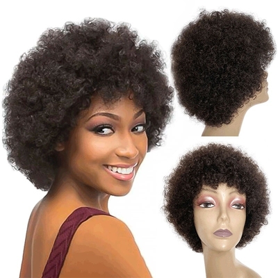 Jungfräuliches Haar Perücke Pixie Schnitt Perücke Kurze Afro Kinky lockige Perücke 100% brasilianisches Haar