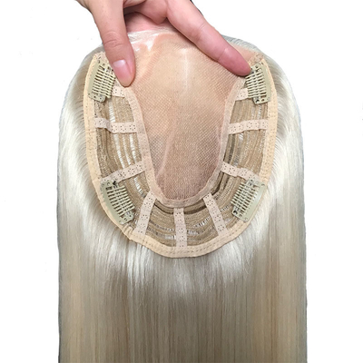 Jungfräuliche Haare 22 Zoll 60 Blond Freie Trennung Monofilament Rohhaar Frauen Topper Kleine Wurzel