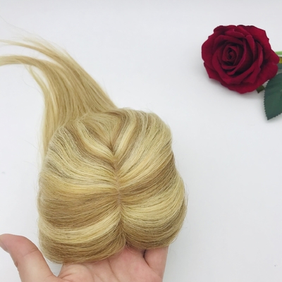 0.2kg Naturblond Handgebunden Weft Jungfrau Menschenhaar Topper für Frauen brasilianische Haare