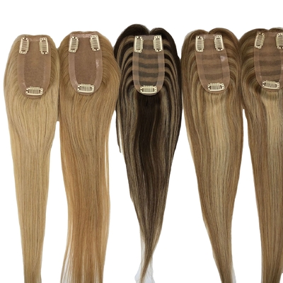 0.2kg Naturblond Handgebunden Weft Jungfrau Menschenhaar Topper für Frauen brasilianische Haare