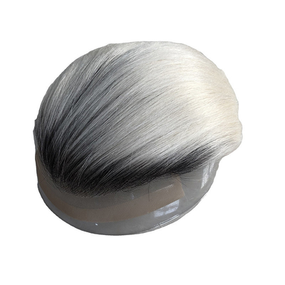 Remy Haare Handgebunden Natürliche Schatten Salz und Pfeffer Graue menschliche Haare Stücke Toupee für Männer