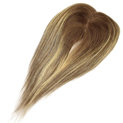Damen-Europäische Rooted Ombre Haarschleife Menschenhaar Toppers Clip In Toupee für Frau