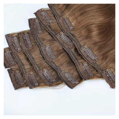 100% top menschliches Haar Kinky Straight Raw Clip in natürliche echte Haarverlängerungen