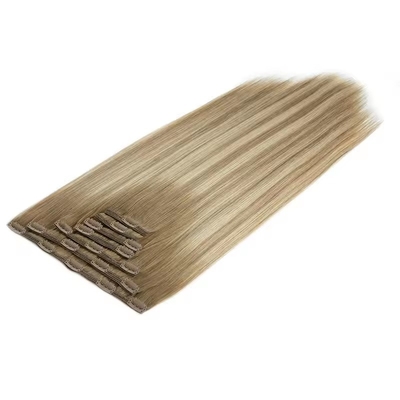 100% top menschliches Haar Kinky Straight Raw Clip in natürliche echte Haarverlängerungen