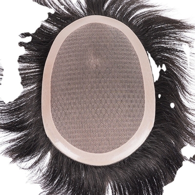 Vollkutikel Schweizer Spitze Grundmaterial 100% menschliche unverarbeitete Jungfräuliche Haarperücke für Männer