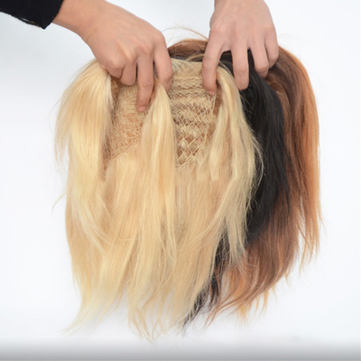 Europäisches Jungfräuliches menschliches Haar Fischnetz Hochzeitshaar Stücke Toupee Haartöpfe Clip in Lieferung