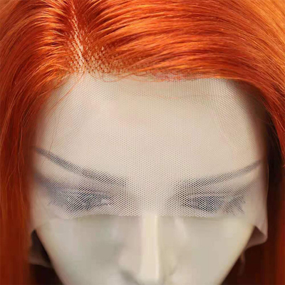 12 Zoll natürliche gerade HD Spitze Frontal Perücken mit orange Farbe Keine Verwirrung oder Vergießen