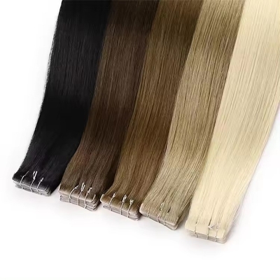 Unsichtbares Blondinenband in nahtlosen 100 menschlichen Haarverlängerungen Kinky gerade doppelt gezogenes rohes jungfräuliches Haar