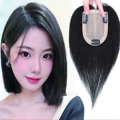 180% Dichte Remy-Haar-Toupee mit Seiden-Basis-Ober und 24 mm Toupee-Textur Länge 30 cm