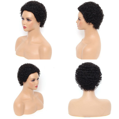 Kurze afro lockige brasilianische Haarmaschine hat eine Naturfarbe für schwarze Frauen gemacht