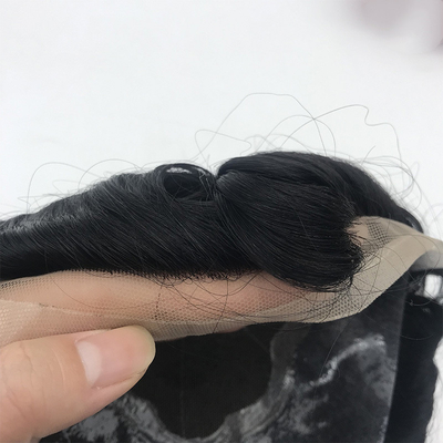 Natürliche schwarze Haare Toupee 6x8 Französisch Spitze Herrenhaar Patch Chinesisches Haar 110% Dichte