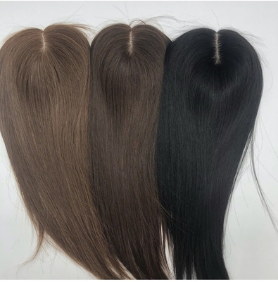 Frauen-Toupee aus gerader Seidenbasis mit Frontverschluss aus Schweizer Spitze und Haartopp