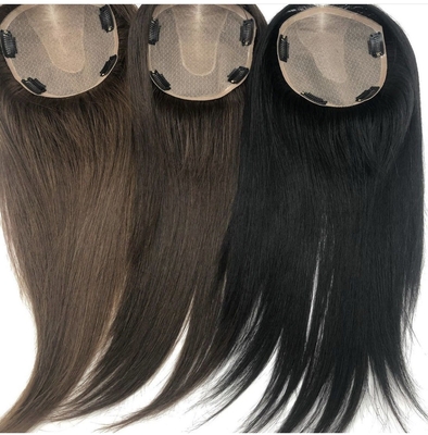 Frauen-Toupee aus gerader Seidenbasis mit Frontverschluss aus Schweizer Spitze und Haartopp