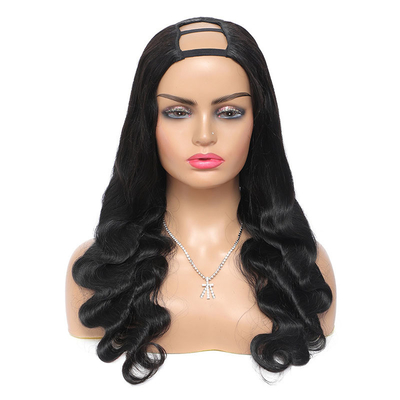 150% Dichte brasilianische Remy Körperwellenhaar U-Teil Perücken Mittlere offene für schwarze Frauen