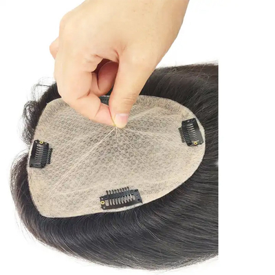 Europäisches Haar Vollkutikelfreier Teil Seiden-Basis-Clip In-Human-Haar-Topper für Frauen