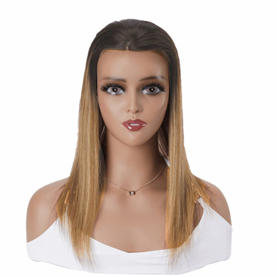 8-22 Zoll Länge Handgebundene Spitze Vorderseite und Gewebe Hohlnetz Braune Balayage menschliches Haar