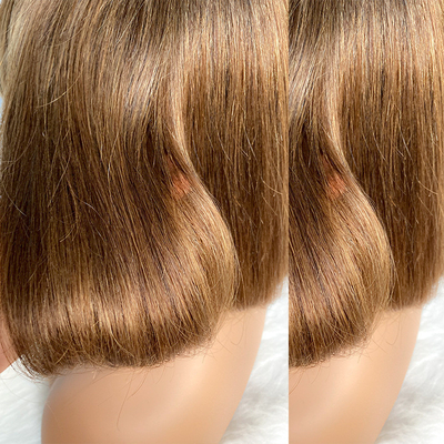 Kurz jungfräuliches brasilianisches menschliches Haar Bob Perücken mit Schlägern Remy Haar Grade Durchschnittliche Größe Kappe