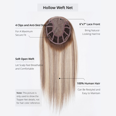 8-22 Zoll Länge Handgebundene Spitze Vorderseite und Gewebe Hohlnetz Braune Balayage menschliches Haar