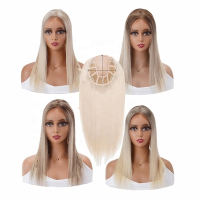 Echte natürliche jüdische Pu-Haartopper für Frauen Ende Seiden Spitze Vorderseite Europäisch Blond 100-200g