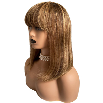 Kleberlose Bob Perücken 100% Remy menschliches Haar Keine Spitze Vorderseite P4/27 Brasilianische Gerade