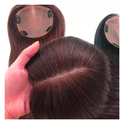 Seiden-Basis-Human-Haar-Toppers Spitzen-Toupee für Frauen Jungfrau-Haar-Rechte-Topper