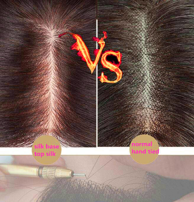 Seiden-Basis-Human-Haar-Toppers Spitzen-Toupee für Frauen Jungfrau-Haar-Rechte-Topper