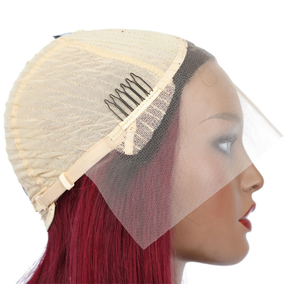 100% menschliches Haar Kurz lockig Bob gerade Pixie Spitze Front Perücke T-Teil brasilianische Gewebe