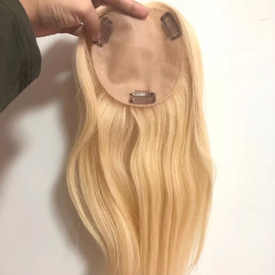100% menschliches Haar Topper für Frauen Naturseide Basis Toupee im Straight Style