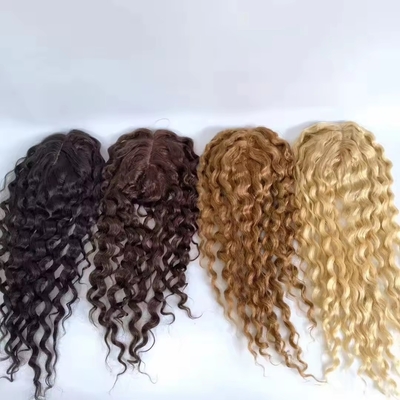 100% menschliches Haar Topper für Frauen Naturseide Basis Toupee im Straight Style