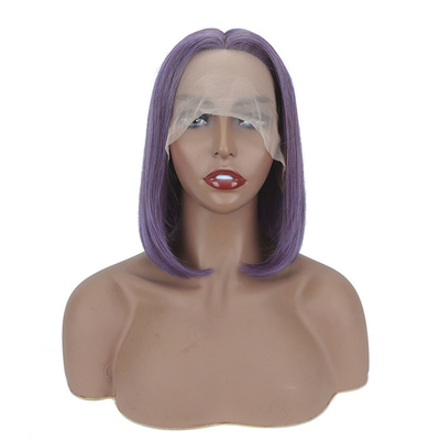 Rauch Lila Farbe Gerade Kurze Bob Perücken HD Spitze Frontale menschliche Haare für schwarze Frauen