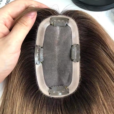 Europäische Frisur 14 Zoll Outlet Mono Topper für Frauen Menschenhaare